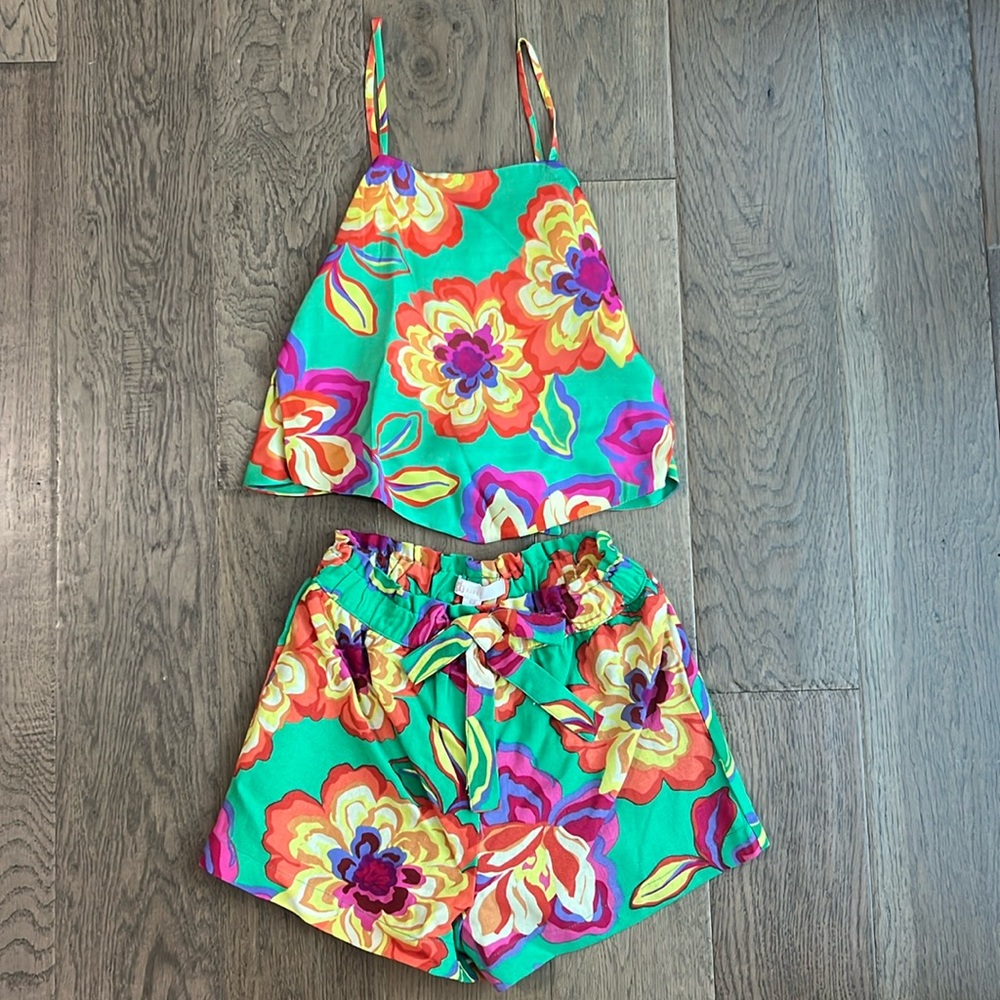 GB Girls 6X Sleeveless Satin Strap Tank Top & Shorts